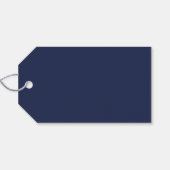 Baby's Breath en Gouden Rozen Navy Bruiloft Cadeaulabel (Achterkant Horizontaal)