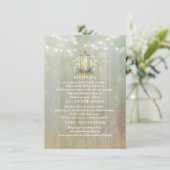 Baby's Breath en  Lantaarn Wedding Details Informatiekaartje (Staand voorkant)