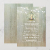 Baby's Breath en  Lantaarn Wedding Details Informatiekaartje (Voorkant / Achterkant)