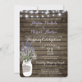 Baby's Breath en Lavendel met Jar Wedding Kaart