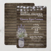 Baby's Breath en Lavendel Rustiek Vrijgezellenfees Kaart (Voorkant / Achterkant)