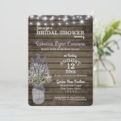 Baby's Breath en Lavendel Rustiek Vrijgezellenfees Kaart (Staand voorkant)