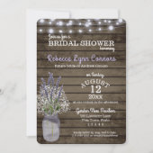 Baby's Breath en Lavendel Rustiek Vrijgezellenfees Kaart (Voorkant)