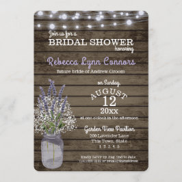 Baby's Breath en Lavendel Rustiek Vrijgezellenfees Kaart