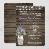 Baby's Breath en Lavendel Rustiek Vrijgezellenfees Kaart (Voorkant / Achterkant)