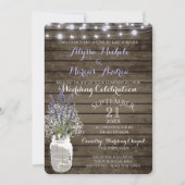 Baby's Breath en Lavendel rustieke bruiloft Kaart (Voorkant)