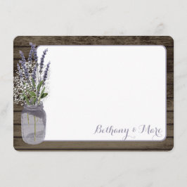 Baby's Breath en Lavender Jar Dank je Notitiekaartje