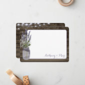 Baby's Breath en Lavender Jar Dank je Notitiekaartje (Voorkant / Achterkant in situ)