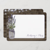 Baby's Breath en Lavender Jar Dank je Notitiekaartje (Voorkant / Achterkant)