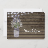 Baby's Breath en Lavender Jar Dank je Notitiekaartje (Achterkant)