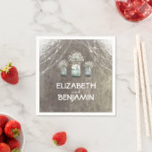 Baby's Breath en Mason Jar Barn Wedding Servet (Insitu)