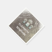 Baby's Breath en Mason Jar Barn Wedding Servet (Hoek)