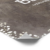 Baby's Breath en Mason Jar Wedding Welcome Sign Poster (Hoek)