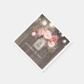 Baby's Breath en Roze Bloemen Mason Jar Rustic Servet (Hoek)
