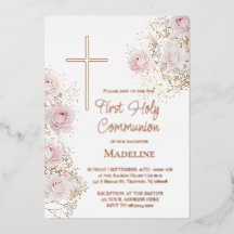 baby's breath en roze rozen Eerste Communie