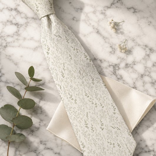 Baby's Breath & Eucalyptus Bloemstuk Stropdas