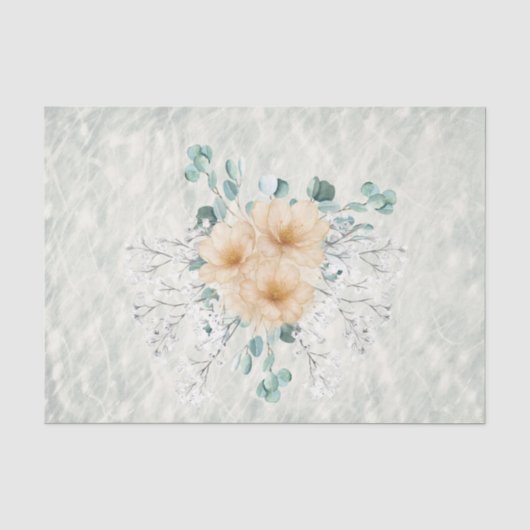 Baby's Breath, Eucalyptus & Champagne Pansies Tissuepapier (Voorkant)