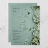 Baby's Breath Flat bruiloft uitnodiging (Voorkant / Achterkant)