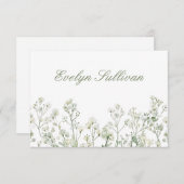 Baby's Breath Flat Place Card (Voorkant / Achterkant)