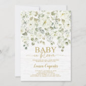 Baby's Breath Floral Baby shower Invitation Kaart (Voorkant)