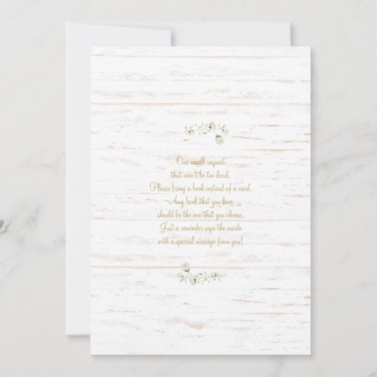 Baby's Breath Floral Baby shower Invitation Kaart (Achterkant)