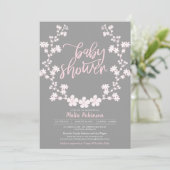 Baby's Breath Floral Baby shower Kaart (Staand voorkant)