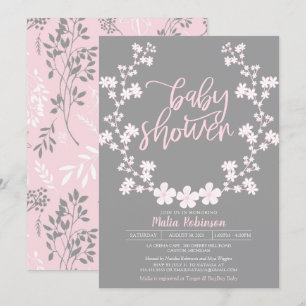 Baby's Breath Floral Baby shower Kaart