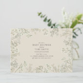 Baby's Breath Floral Baby shower Kaart (Staand voorkant)