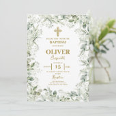 Baby's Breath Floral Baptism Kaart (Staand voorkant)