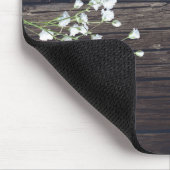 Baby's Breath Floral & Dark Rustic Wood Land Muismat (Hoek)