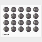 Baby's Breath Floral & Dark Rustic Wood Wedding Ronde Sticker (Vel)