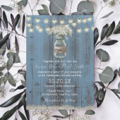 Baby's Breath Floral Dusty Blue Rustic Wedding Kaart
