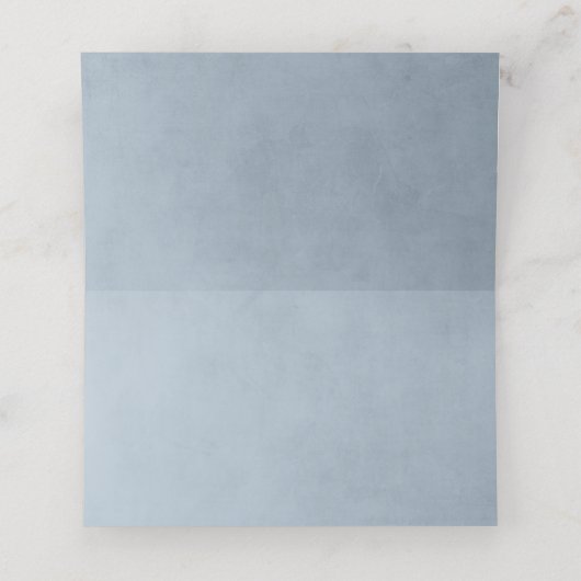 Baby's Breath Floral Dusty Blue Wedding Plaatskaartje (Binnenkant ongevouwen)