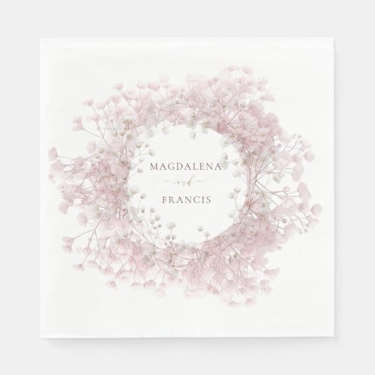 baby's breath floral frame wedding servet (Voorkant)