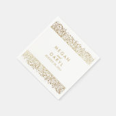 Baby's Breath Floral Goud Lijst Bruiloft Servet (Hoek)