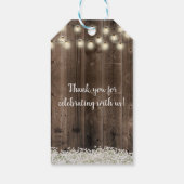 Baby's Breath Floral Jar Barn Wood Vrijgezellenfee Cadeaulabel (Achterkant)