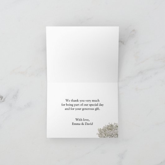 Baby's Breath Floral Jar Rustic Burlap Dank u Bedankkaart (Binnen)