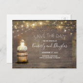 Baby's Breath Floral Lantern Rustic Save the Date Aankondigingskaart