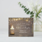Baby's Breath Floral Lantern Rustic Save the Date Aankondigingskaart