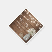 Baby's Breath Floral Mason Jar Rustic Wood Wedding Servet (Hoek)
