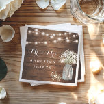 Baby's Breath Floral Mason Jar Rustic Wood Wedding Servet<br><div class="desc">Baby's Breath Mason Jar Rustic Custom Wedding Paper Napkin. (1) Voor verdere aanpassing,  gelieve de "pas verder"verbinding aan en ons ontwerphulpmiddel te gebruiken om deze sjabloon te wijzigen. (2) Neem contact met me op als je hulp of overeenkomende objecten nodig hebt.</div>