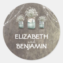 Baby's Breath Floral Mason Jar Rustieke bruiloft