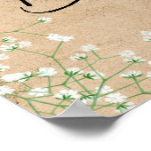 Baby's Breath Floral Rustic Baby shower Welkom Poster (Hoek)