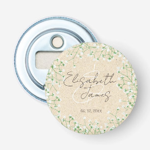 Baby's Breath Floral Rustic Boho Farmhouse Wedding Button Flesopener