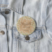 Baby's Breath Floral Rustic Boho Farmhouse Wedding Ronde Button 7,6 Cm (In situ)