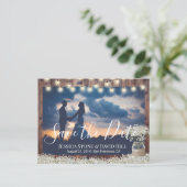 Baby's Breath Floral Wedding Foto Save the Date Aankondigingskaart (Staand voorkant)