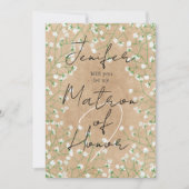 Babys Breath Floral zal je mijn matron zijn. Kaart (Voorkant)