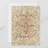 Babys Breath Floral zal je mijn matron zijn. Kaart (Voorkant)