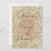 Baby's Breath Floral zal je zijn mijn meid van eer Kaart (Voorkant)