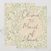 Baby's Breath Floral zal je zijn mijn meid van eer Kaart (Voorkant / Achterkant)